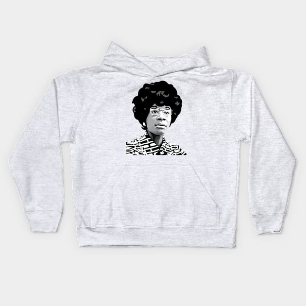 Shirley Chisholm Kids Hoodie by FemCards